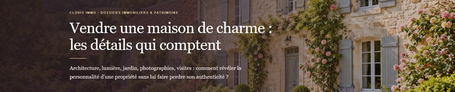 Vendre une maison de charme à Soissons ou dans l'Aisne : découvrez comment soigner sa présentation, ses photos, ses visites et valoriser ses atouts.