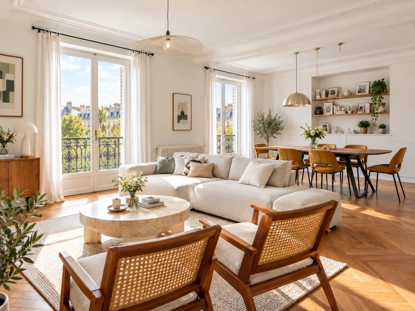 Illustration d’un appartement contemporain lumineux et d’un séjour moderne, marché immobilier de Soissons